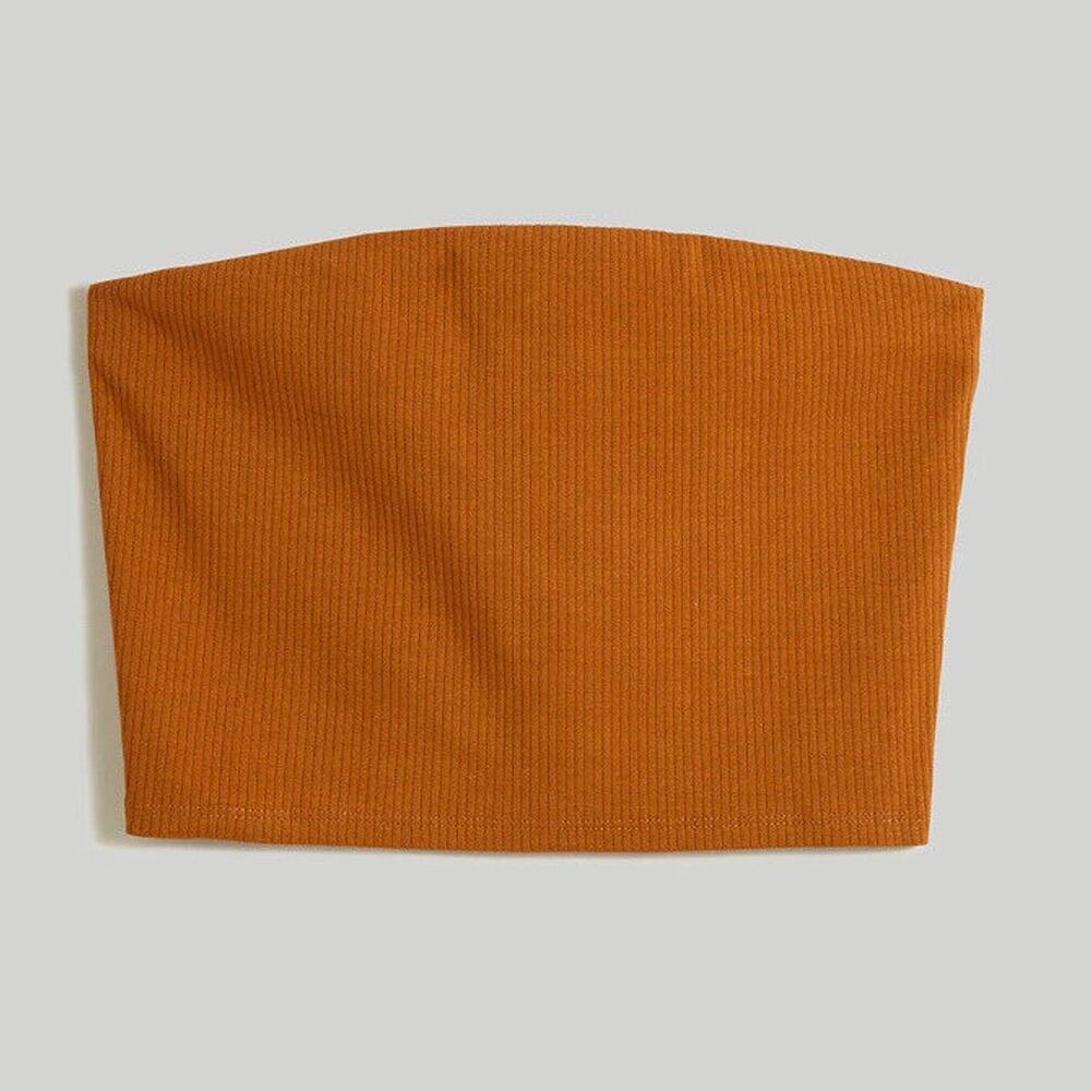 Madewell Crop Tube Top Warm coffee size XXS